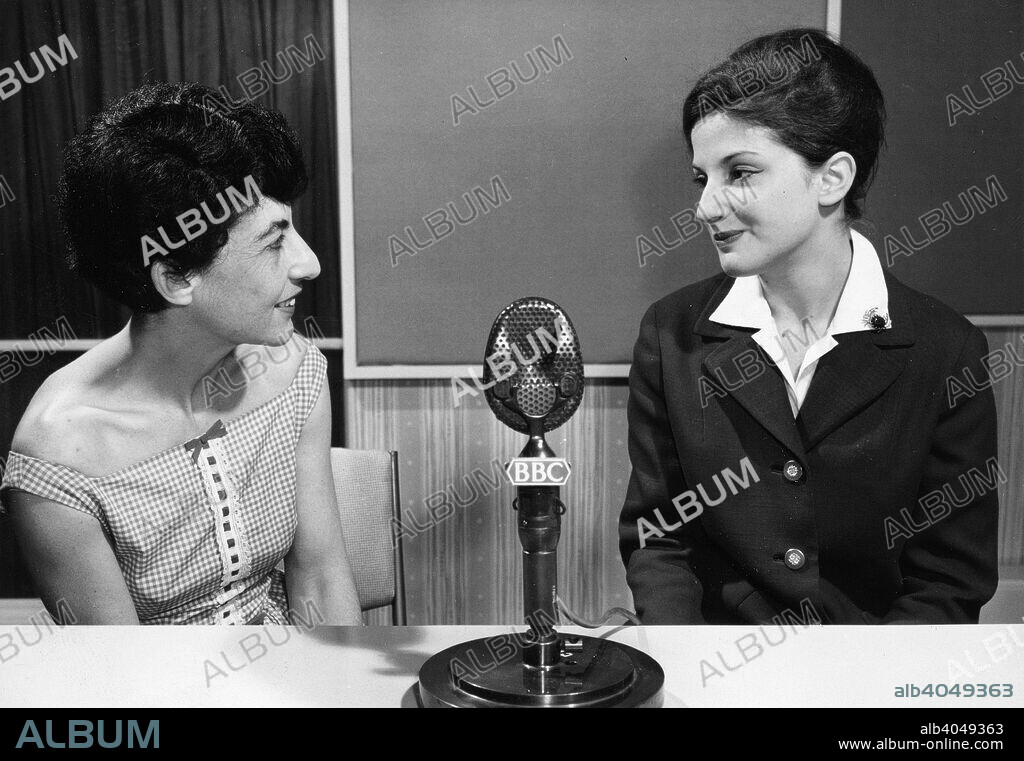 Zamira Fou-Tsong (born Menuhin), being interviewed at the BBC Worldservice. The daughter of the musician Yehudi Menuhin.