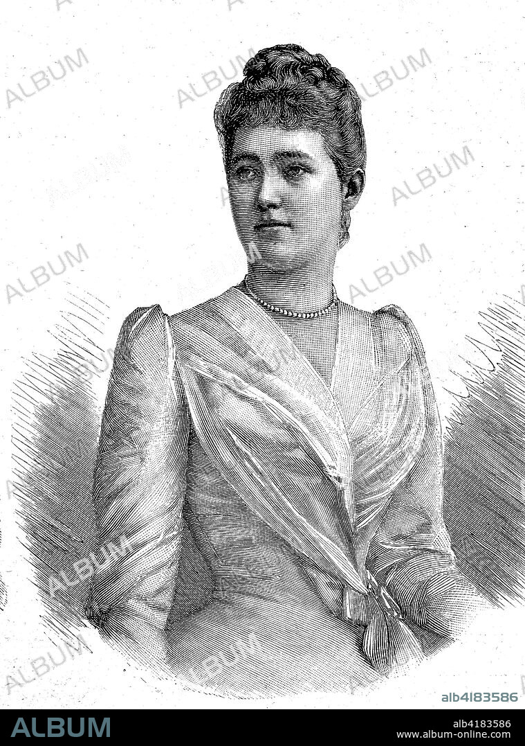 Princess Bathildis of Schaumburg-Lippe, German: Prinzessin Bathildis Marie Leopoldine Anna Auguste zu Schaumburg-Lippe; 21 May 1873 - 6 April 1962, was daughter of Prince William of Schaumburg-Lippe', historical image or illustration, published 1890, digital improved.