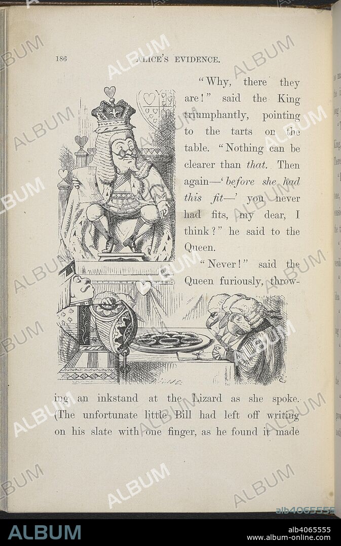 The case of the tarts. Alice's Adventures in Wonderland. With forty-two illustrations by John Tenniel. London : Macmillan & Co., 1866 [1865]. Source: C.59.g.11 page 186.