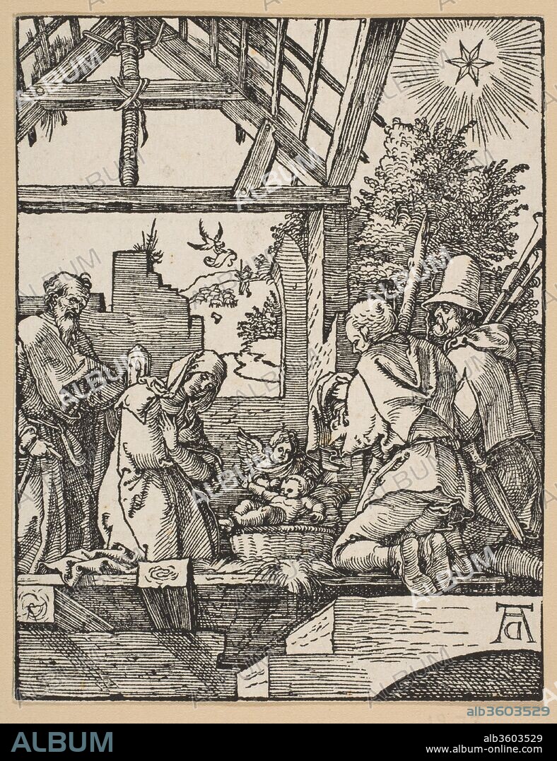 ALBRECHT DÜRER. The Nativity, from The Little Passion. Artist: Albrecht Dürer (German, Nuremberg 1471-1528 Nuremberg). Dimensions: sheet: 5 x 3 7/8 in. (12.7 x 9.8 cm). Date: n.d..