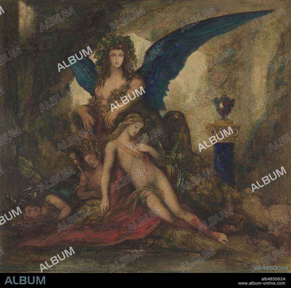 GUSTAVE MOREAU. Sphinx in a Grotto (Poet, King and Warrior), 1840-98.
