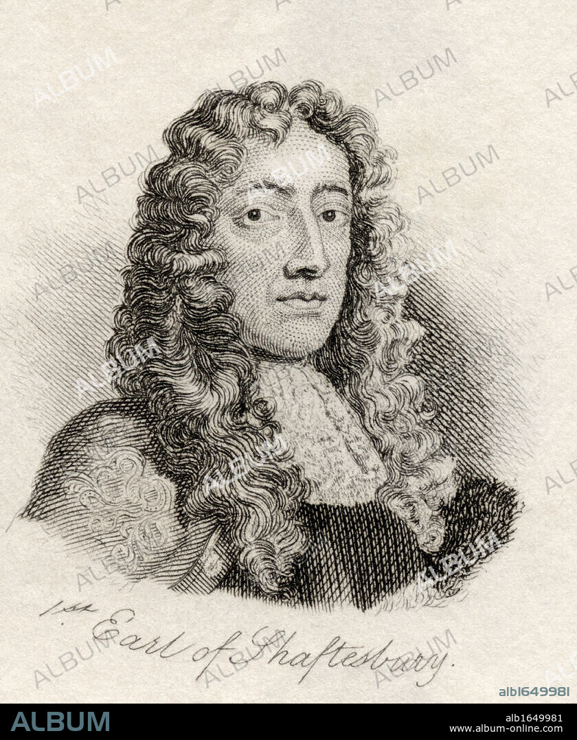 Anthony Ashley Cooper 1st Earl of Shaftesbury 1621 - 1683 also 2nd Baronet and The Lord Ashley English politician of the Interregnum From the book Crabbs Historical Dictionary published 1825.