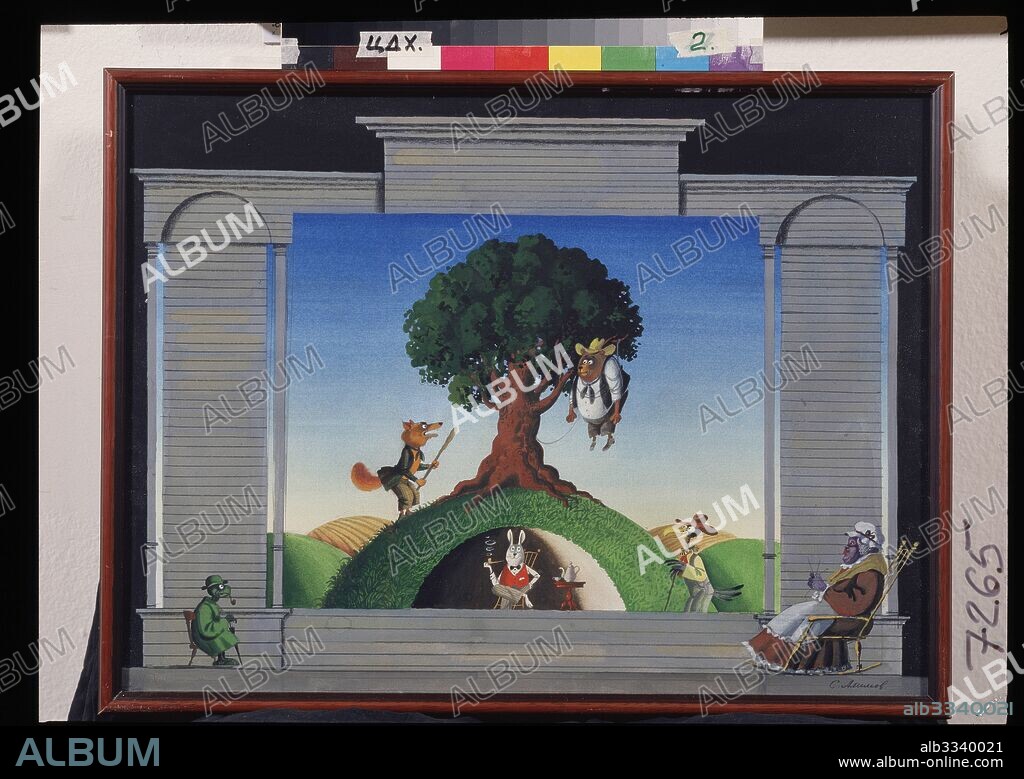 SERGEI ALEXANDROVICH ALIMOV. Stage design for the theatre play Brer (Brother) Rabbit by J. Ch. Harris.