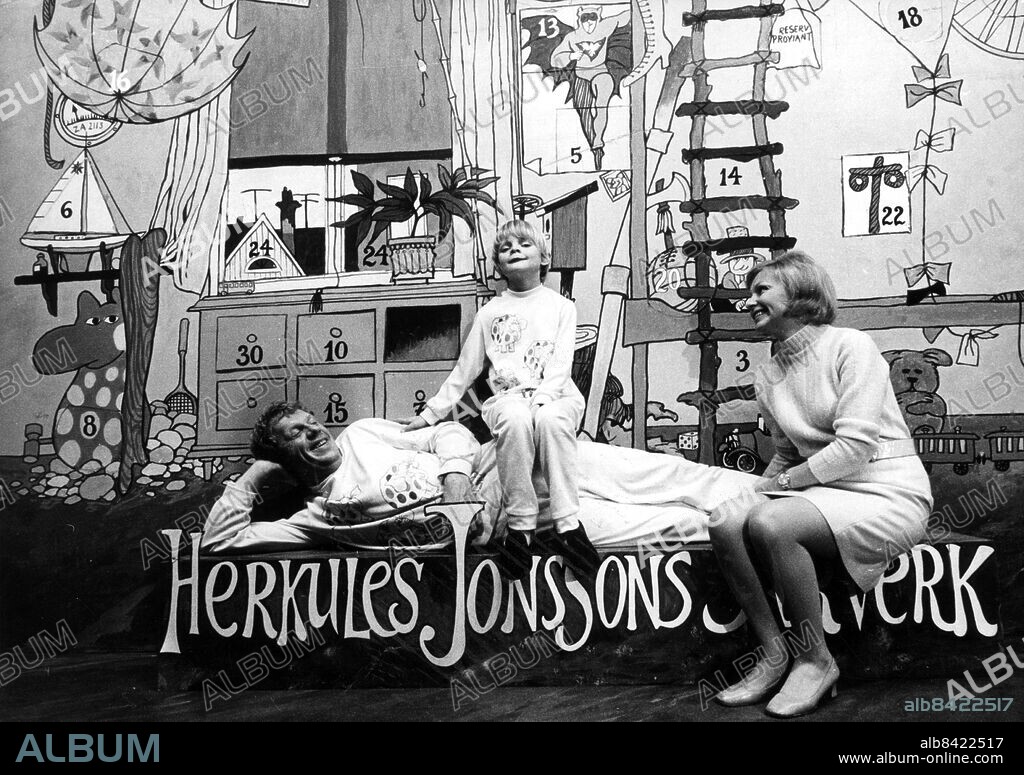 TV Julkalendern 1969 "Herkules Jonssons storverk".. Frv Tage Danielsson, James Dickson och Gun Holmqvist.. (c) Sydsvenskan / IBL Bildbyrå.