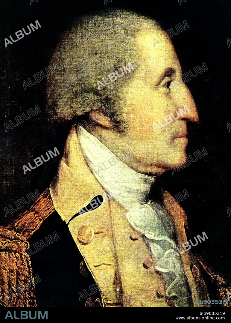 Portrait of George Washington (1732-1799) an American politician, soldier and the first President of the United States of America. Painted by Benjamin West (1738-1820) Dated 18th Century.