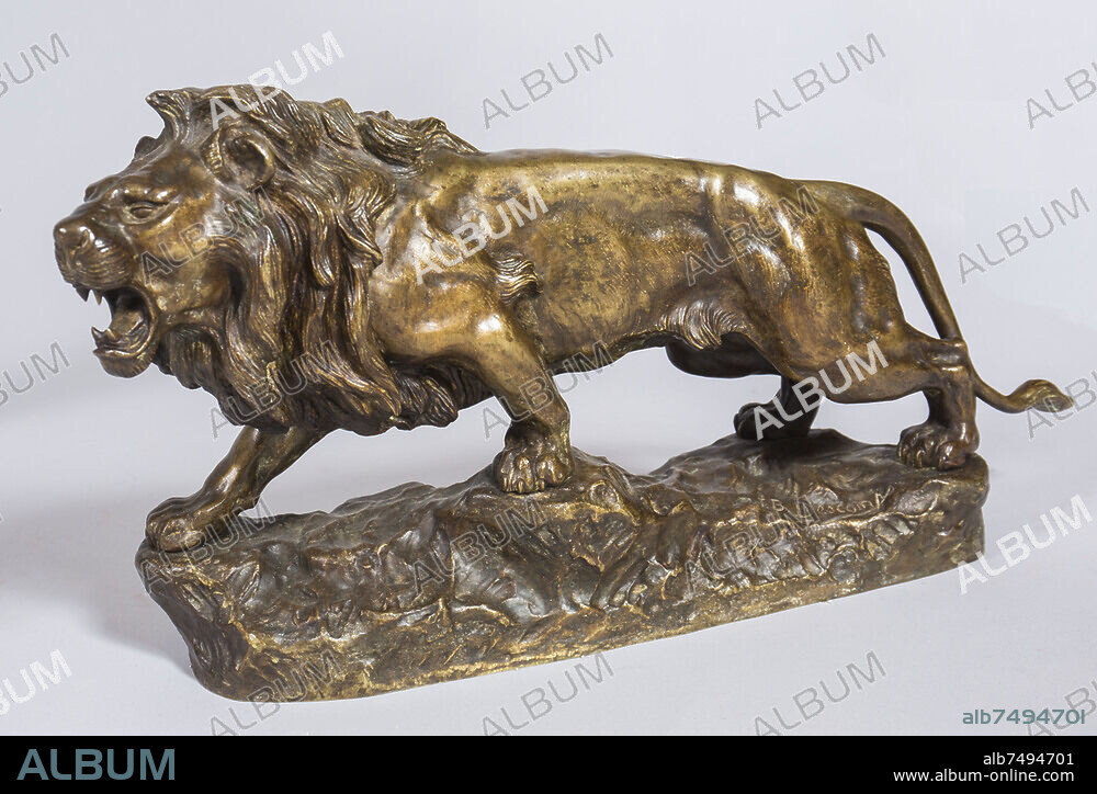 J.B.DESCOMPS
 Lion rugissant
 Bronze à double patine 
H 22 L: 22 P7 cm
20 ème siècle
Collection particulière.