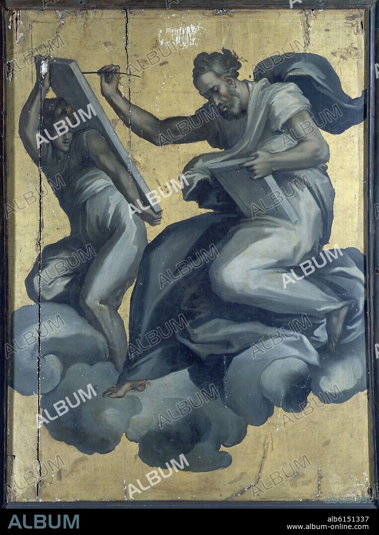 ALONSO BERRUGUETE (1488-1561). SAN MATEO - PANEL PINTADO DEL RETABLO DE SAN BENITO - 1526 - MANIERISMO ESPAÑOL.