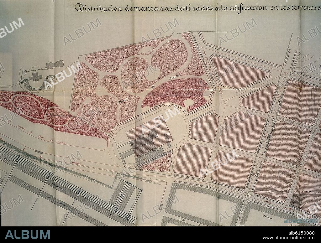 CARLOS MARIA DE CASTRO (1810-1896). PLANO DE ZONA DE MADRID SIG 10-84-91 19/7/1864         (DET 69915).