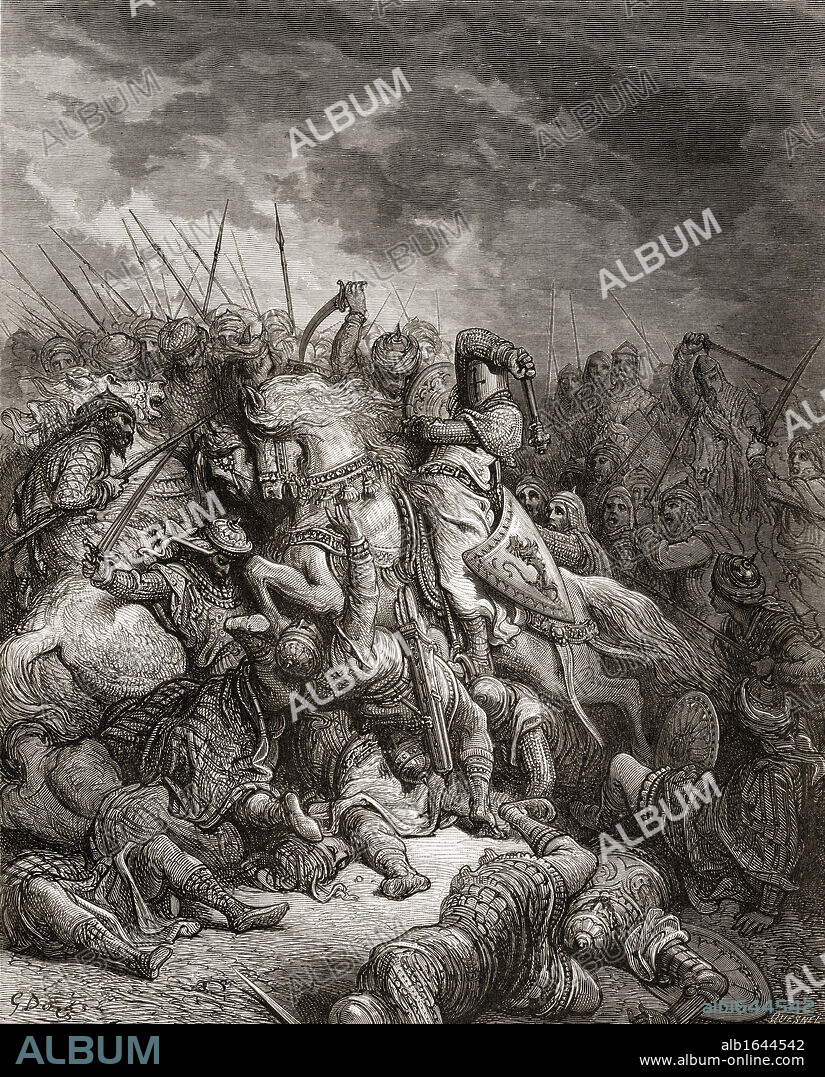 Richard The Lionheart in battle at Arsuf in the 3rd crusade 1187 1192 Richard I aka Richard The Lionheart English monarch.