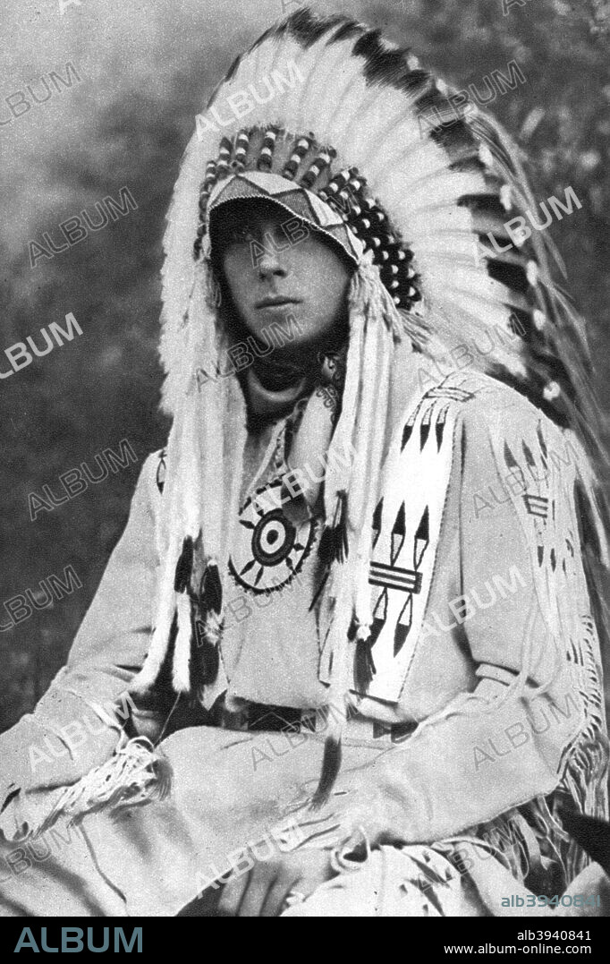 The Prince of Wales in Native American dress Canada c1930s