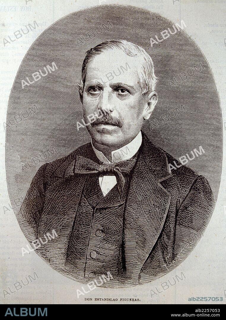 FIGUERAS, ESTANISLAO. POLITICO ESPA¿OL.BARCELONA 1819-1882. GRABADO. BIBLIOTECA NACIONAL. MADRID.