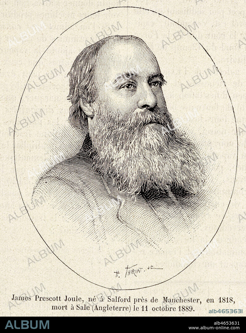 James Prescott JOULE(1818-1889). Portrait tire de La Nature de 1889. Credit : Collection KHARBINE-TAPABOR.