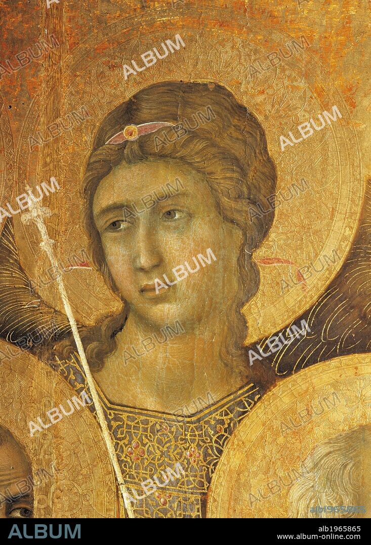 Maesta' of Duccio Altarpiece in the Cathedral of Siena, 1308-1311, by Duccio di Buoninsegna (ca 1255 - pre-1319), tempera on wood, 212x425 cm. Detail.
