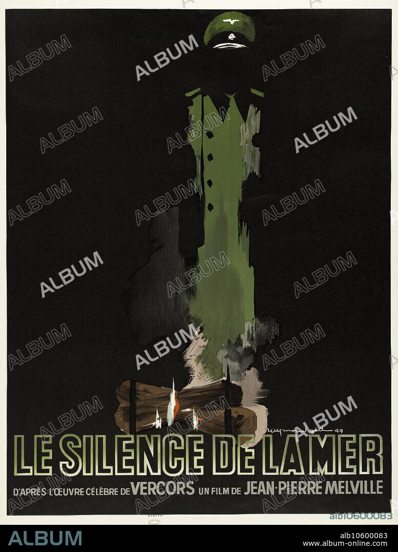 RAYMOND GID. Movie poster "The Silence of the Sea (Le silence de la mer) by Jean-Pierre Melville.