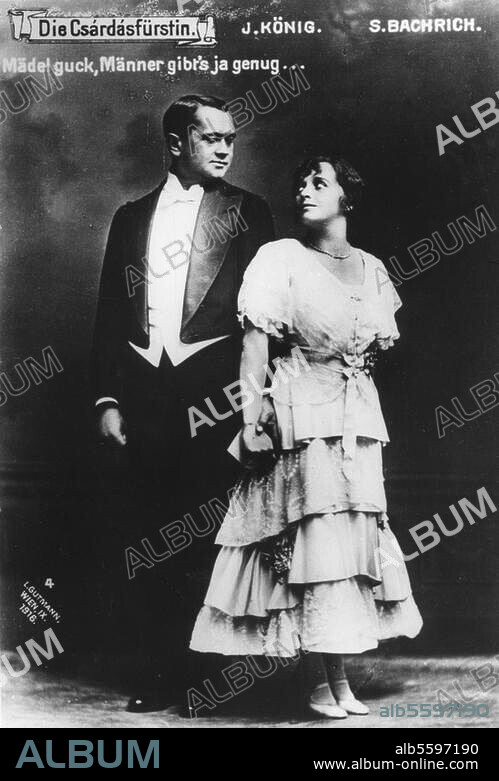 Kalman, Emmerich Komponist. 24.10.1882 (Siofok) - 30.10.1953 (Paris). Werke: Die Czardasfürstin (Operette). Szenenfoto mit Josef König und Susanne Bachrich. Foto, 1916.