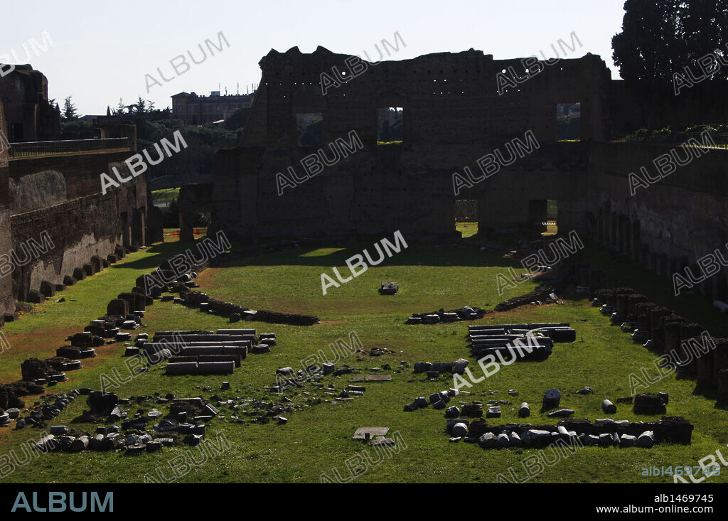 ARTE ROMANO. ITALIA. ESTADIO o HIPODROMO DE DOMICIANO en el MONTE PALATINO. ROMA.