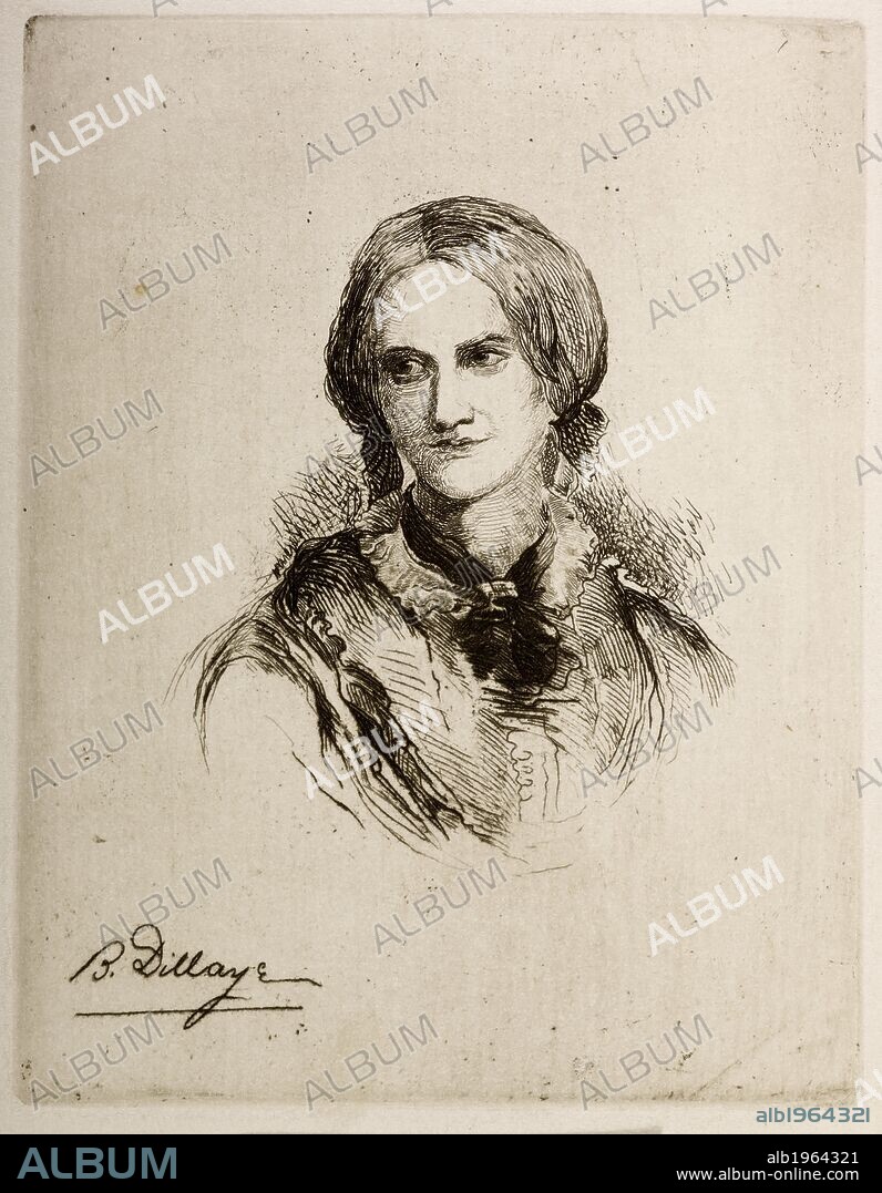 Portrait of Charlotte Bronte from the novel Jane Eyre. . Jane Eyre. Philadelphia, R.M. Lindsay, 1884. Source: 12602 k 8 vol. 1 frontispiece. Language: English.