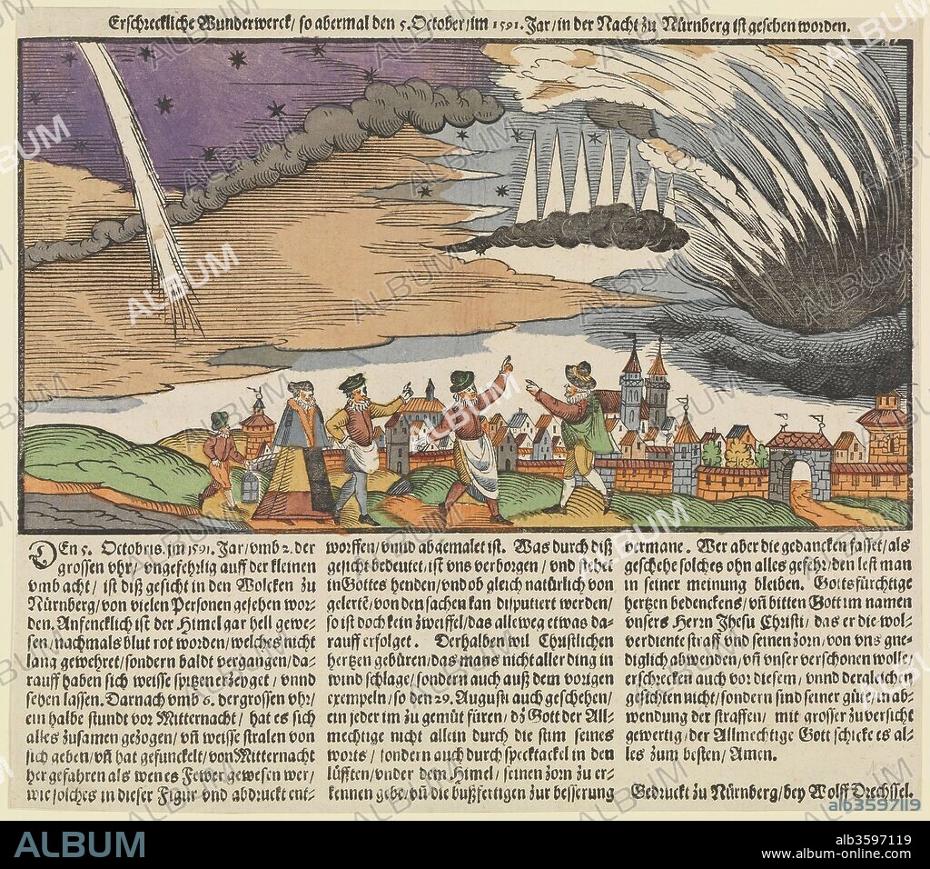 WOLFF DRECHSEL. Northern Lights over Nuremberg the 5th of October 1591.