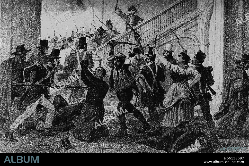 MATANZA DE FRAILES EN MADRID CULPADOS DE CAUSAR LA EPIDEMIA DEL COLERA - 1834.
