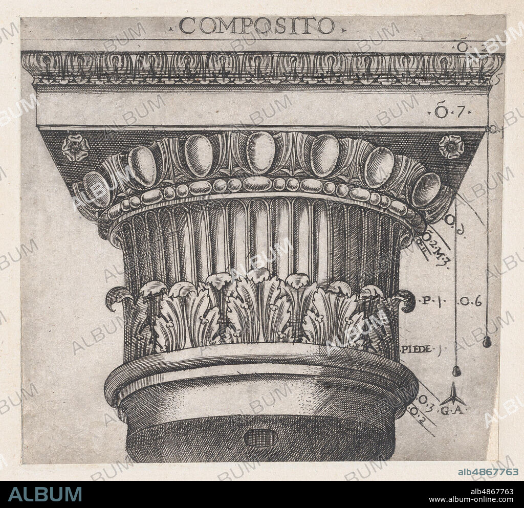 MASTER GA. Speculum Romanae Magnificentiae: Ionic capital, ca. 1537.