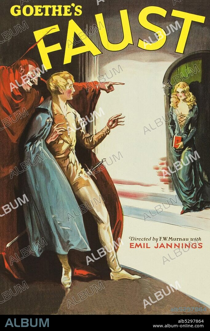 Devil Points.  Faust – A German Folktale (German: Faust – Eine deutsche Volkssage) is a 1926 silent film produced by UFA, directed by F. W. Murnau, starring Gösta Ekman as Faust, Emil Jannings as Mephisto, Camilla Horn as Gretchen/Marguerite, Frida Richard as her mother, Wilhelm Dieterle as her brother and Yvette Guilbert as Marthe Schwerdtlein, her aunt. Murnau's film draws on older traditions of the legendary tale of Faust as well as on Goethe's classic version. UFA wanted Ludwig Berger to direct Faust, as Murnau was engaged with Variety; Murnau pressured the producer and, backed by Jannings, eventually persuaded Erich Pommer to let him direct the film.  Emil Jannings (born Theodor Friedrich Emil Janenz, 23 July 1884 – 2 January 1950) was a German actor, popular in 1920s film in Hollywood. He was the first Oscar recipient, honored with the Academy Award for Best Actor at the 1929 ceremony. To date, he is still the only German to have won the Best Actor Oscar..