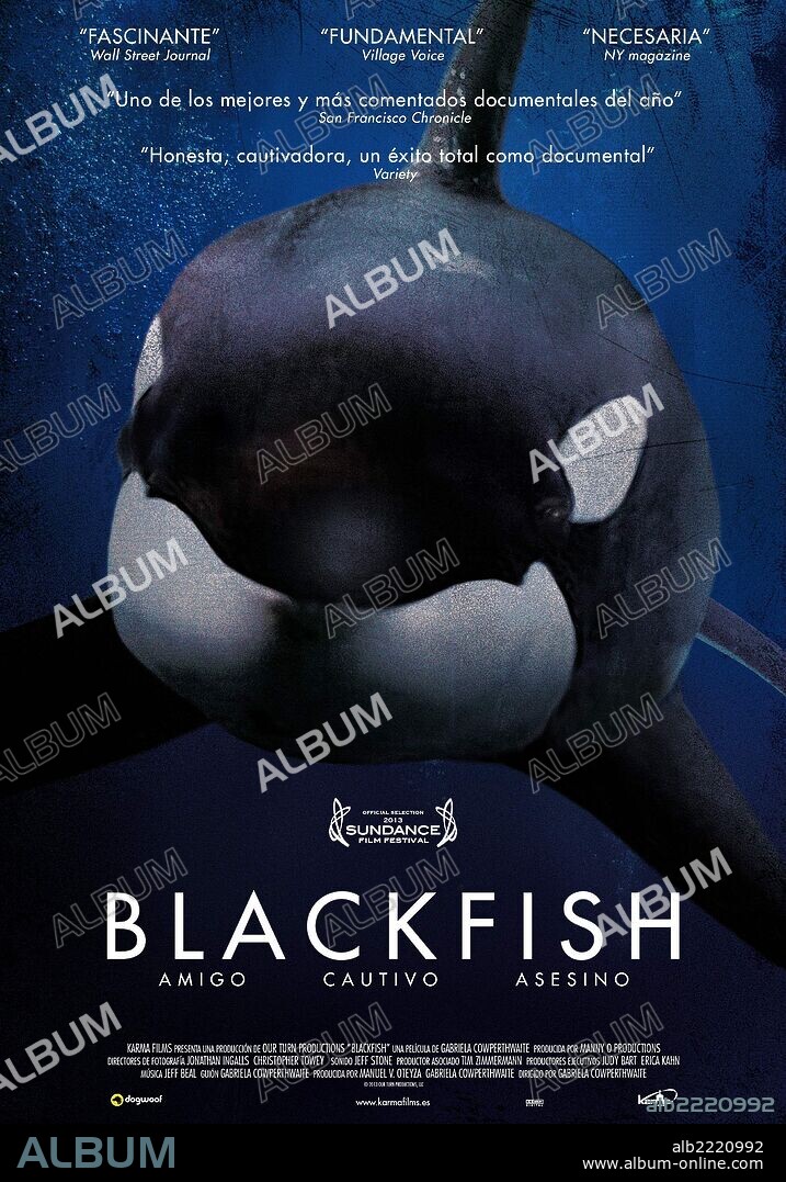 Poster of BLACKFISH, 2013, directed by GABRIELA COWPERTHWAITE. Copyright Manny O Productions.