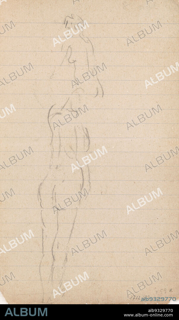 Two nudes seen from behind, James Ensor, circa 1860-1949, drawing, Belgian Art.