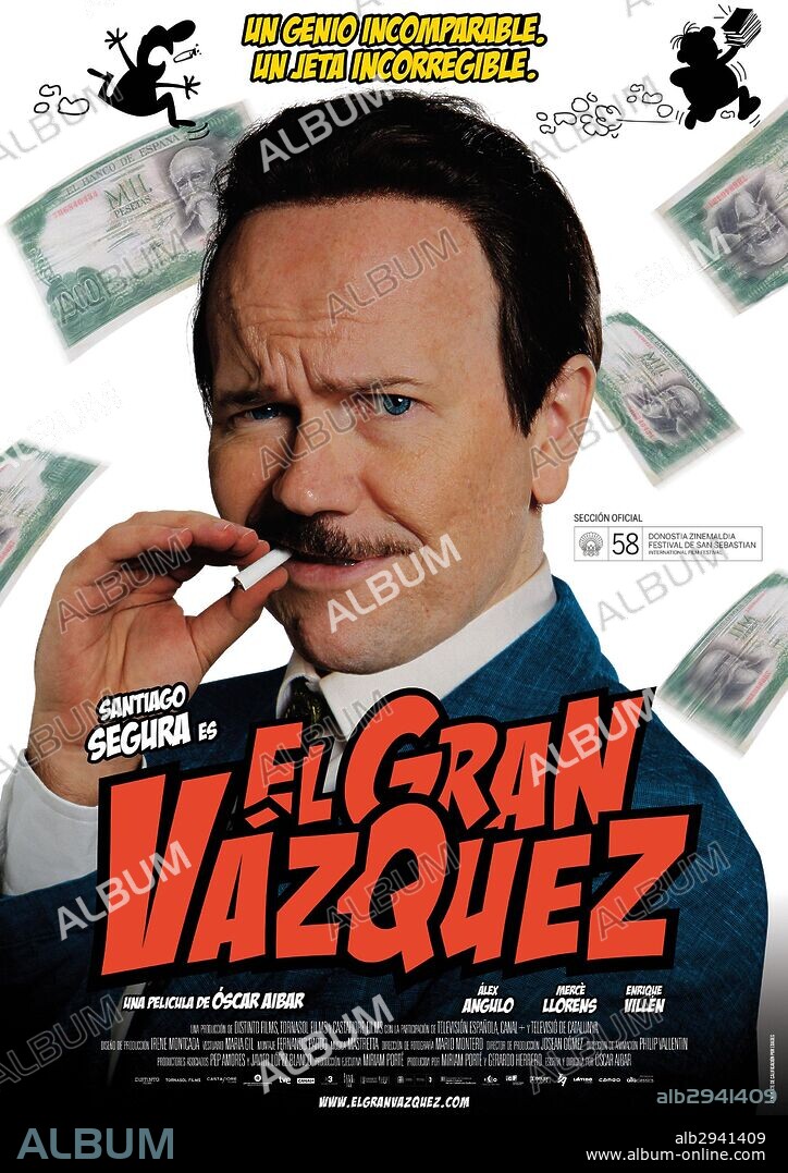 Poster de EL GRAN VAZQUEZ, 2010, dirigida por OSCAR AIBAR. Copyright DISTINTO FILMS.