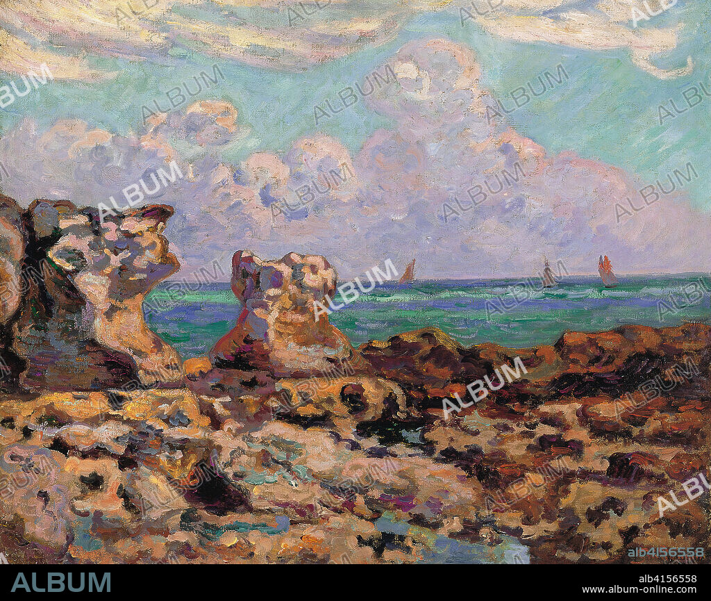 Armand Guillaumin (París, 1841-1927). Marea baja en Saint-Palais-la Pierrière (1893). Óleo sobre lienzo. 59 x 72 cm.