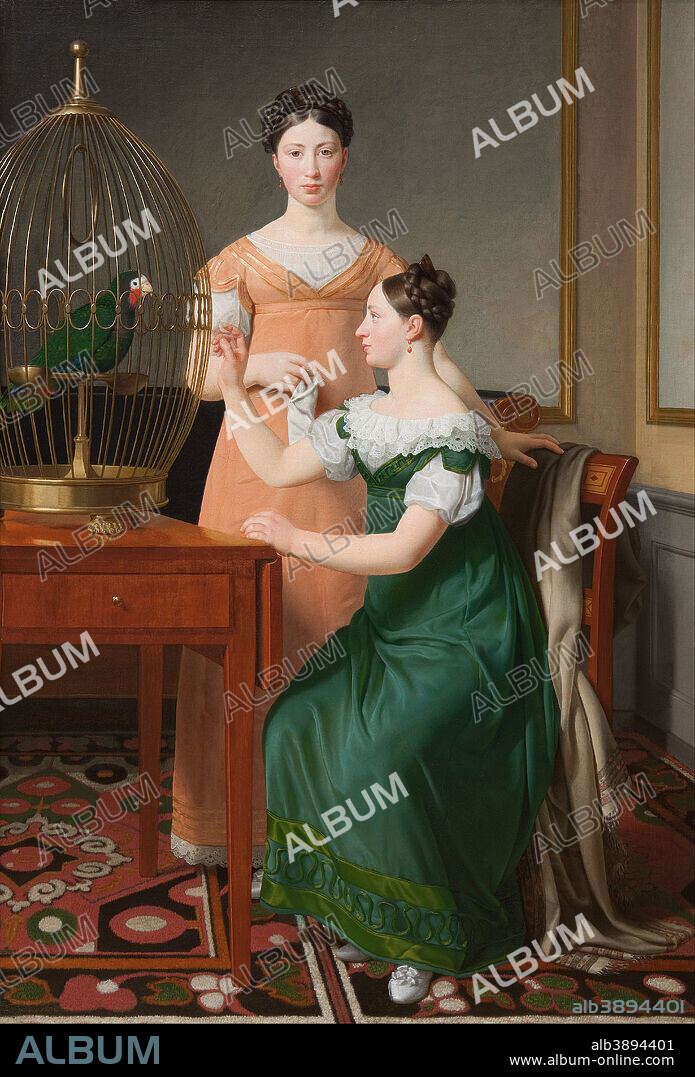 CHRISTOFFER WILHELM ECKERSBERG. Bella and Hanna. The Eldest Daughters of M.L. Nathanson. Date/Period: 1820. Painting. Oil on canvas. Height: 1,250 mm (49.21 in); Width: 855 mm (33.66 in).