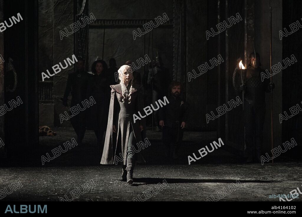 EMILIA CLARKE, JACOB ANDERSON, NATHALIE EMMANUEL and PETER DINKLAGE in GAME OF THRONES, 2011, directed by DANIEL MINAHAN. Copyright HBO. Temporada 7 episodio 1.