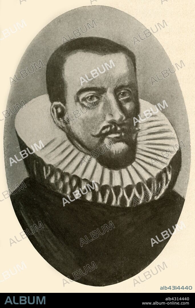 'Portrait of Henry Hudson, the English navigator, showing the ruff, reign of James I', 1609, (1937). Henry Hudson (c1565-1611) English sea explorer and navigator, known for his voyages to Canada and the northeastern United States. From "History of American Costume - Book One 1607-1800", by Elisabeth McClellan. [Tudor Publishing Company, New York, 1937].