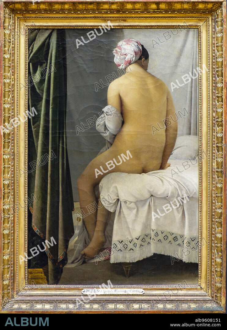 La Baigneuse Valpinçon , Jean-Auguste-Dominique Ingres , fechada en 1808, Museo del Louvre,museo nacional de Francia, Paris, France,Western Europe.