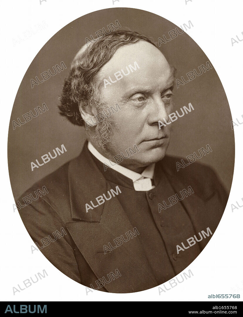 Alfred Barry (1826-1910) English clergyman and scholar: son of architect Sir Charles Barry, Archbishop of Sydney and Primate of Australia 1884-1899. Photograph published London c1880. Woodburytype.