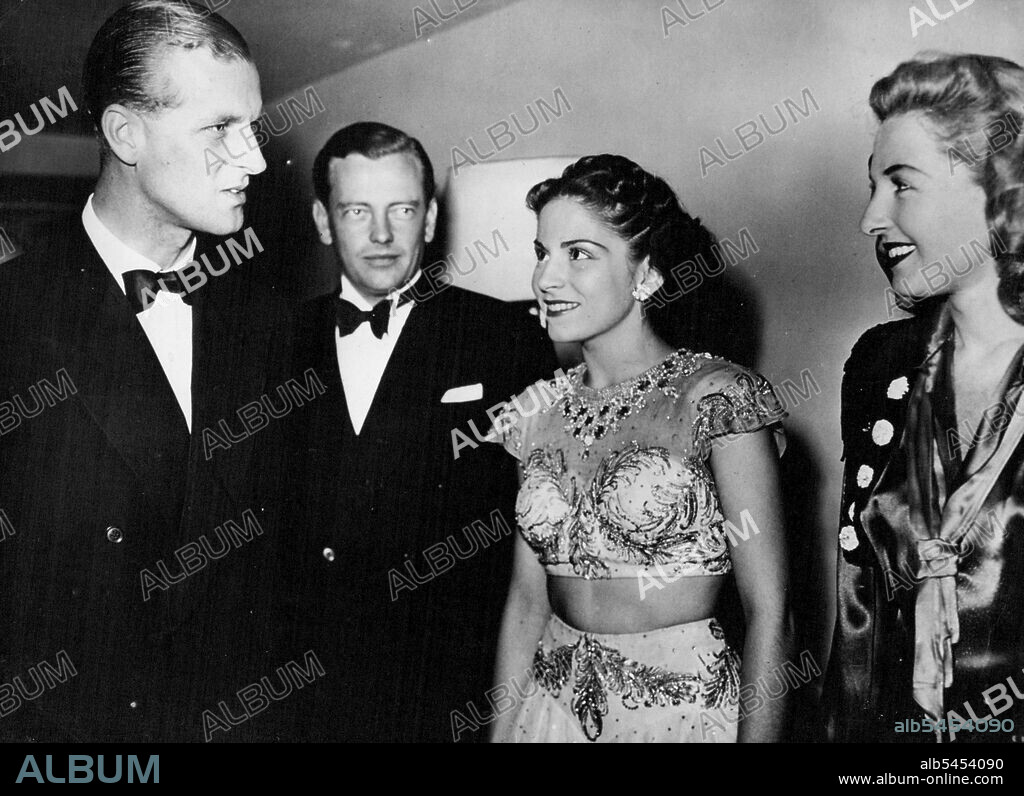 Duke Of Edinburgh Meets American Ice Stars The Duke of Edinburgh (left) and Marquis of Milford Haven chatting with two members of the cast of the American Ice Skating show, Ice Cycles of 1949, at the Empress Hall, Earls Court, London, July 21. At left is Jeanne Matthews (1210 Sinclair Street, Hollyburn, Best Vancouver, Canada) with Yvonne Broders (Denver, Colorado, USA) at right. August 1, 1949. (Photo by Associated Press Photo).