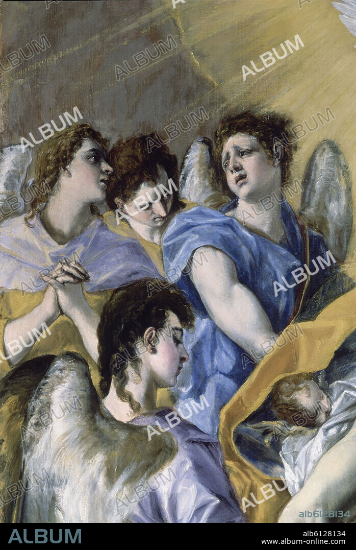 EL GRECO. LA TRINIDAD - DETALLE DE LOS ANGELES - 1577 - ANTES DE LA RESTAURACION - MANIERISMO ESPAÑOL - O/L - NP 824 - Conj nº 1590.