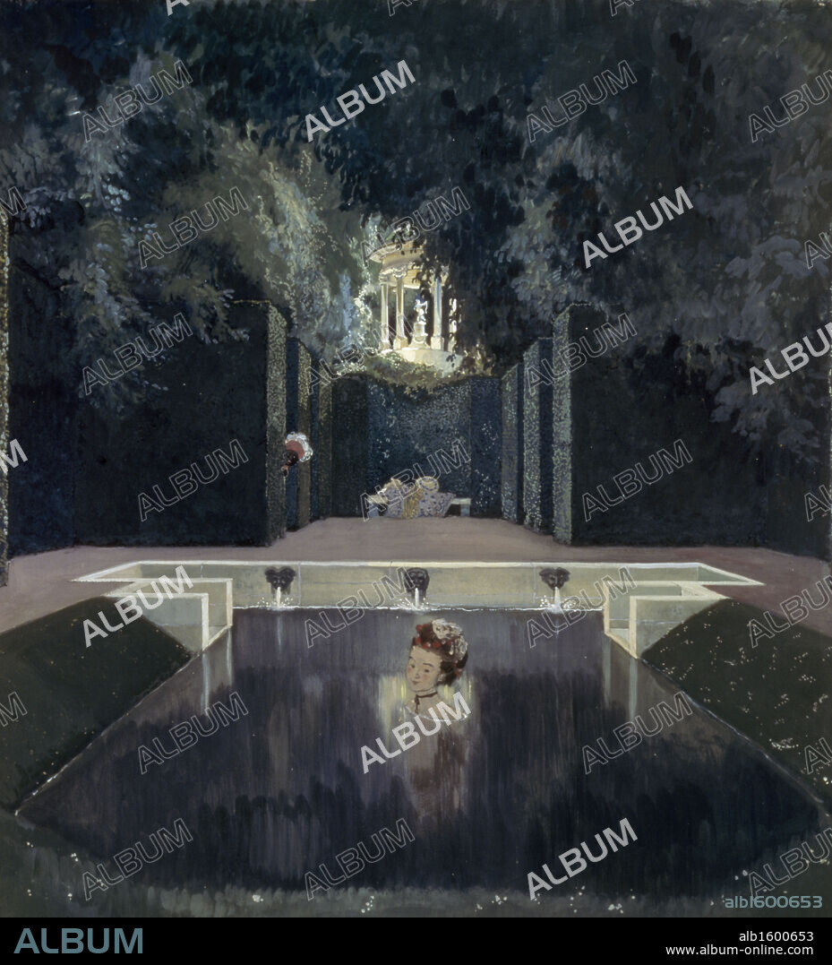 ALEXANDRE BENOIS. The Swimming Pool of the Marquise by Alexandre Nikolaevic Benois Tretyakov Gallery,  Moscow,  Russia,  (1870-1960),  Russia,  Moscow,  Tretyakov Gallery.