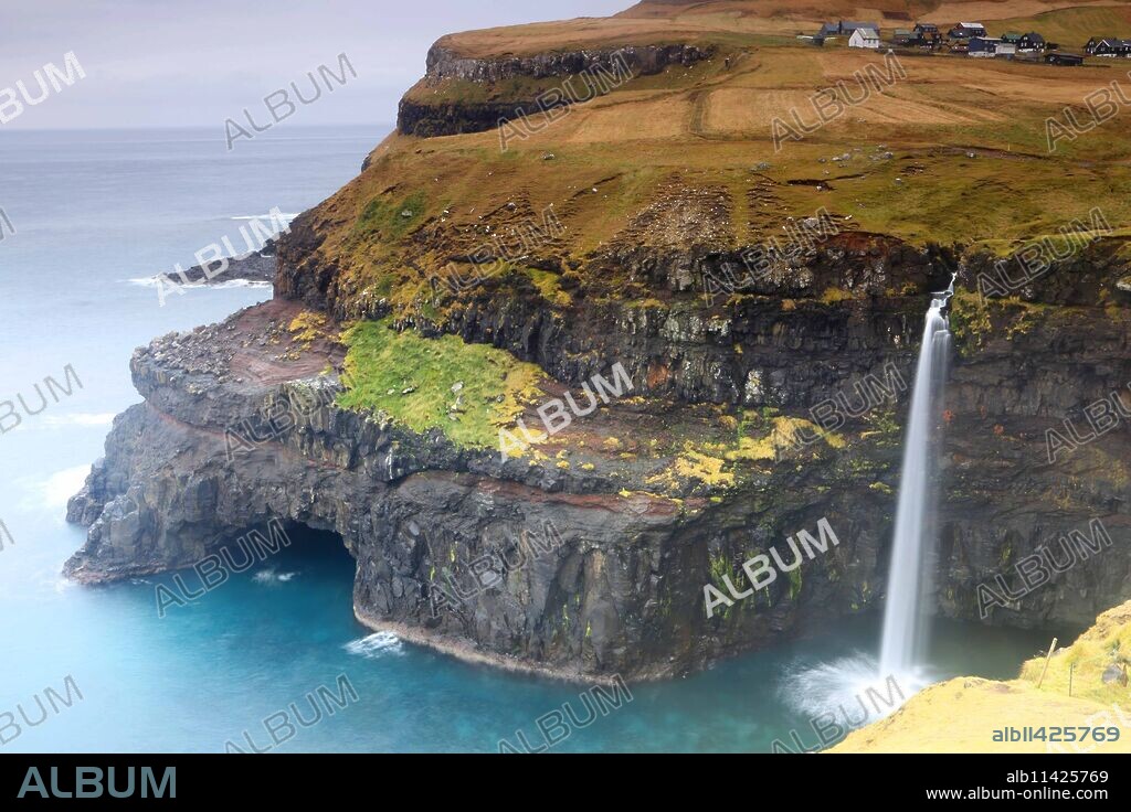 Gasadalur waterfall, Vagar, Faroe Islands.