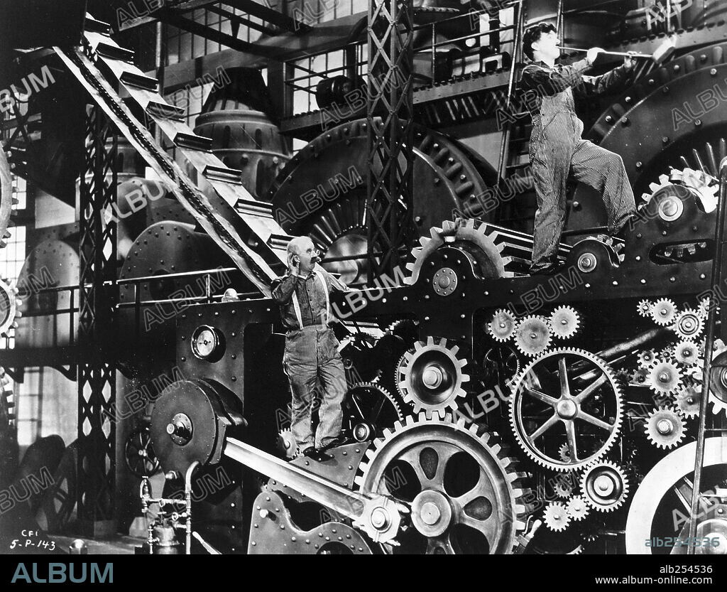 CHARLIE CHAPLIN in MODERN TIMES, 1936, unter der Regie von CHARLES CHAPLIN. Copyright CHAPLIN/UNITED ARTISTS.