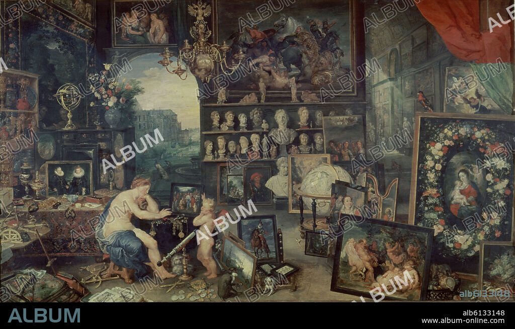 PETRUS PAULUS RUBENS Y JAN BRUEGHEL DE VELOURS. LOS CINCO SENTIDOS - LA VISTA - 1617 - OLEO/TABLA - 64,7x109,5 cm - BARROCO FLAMENCO - NP 1394.