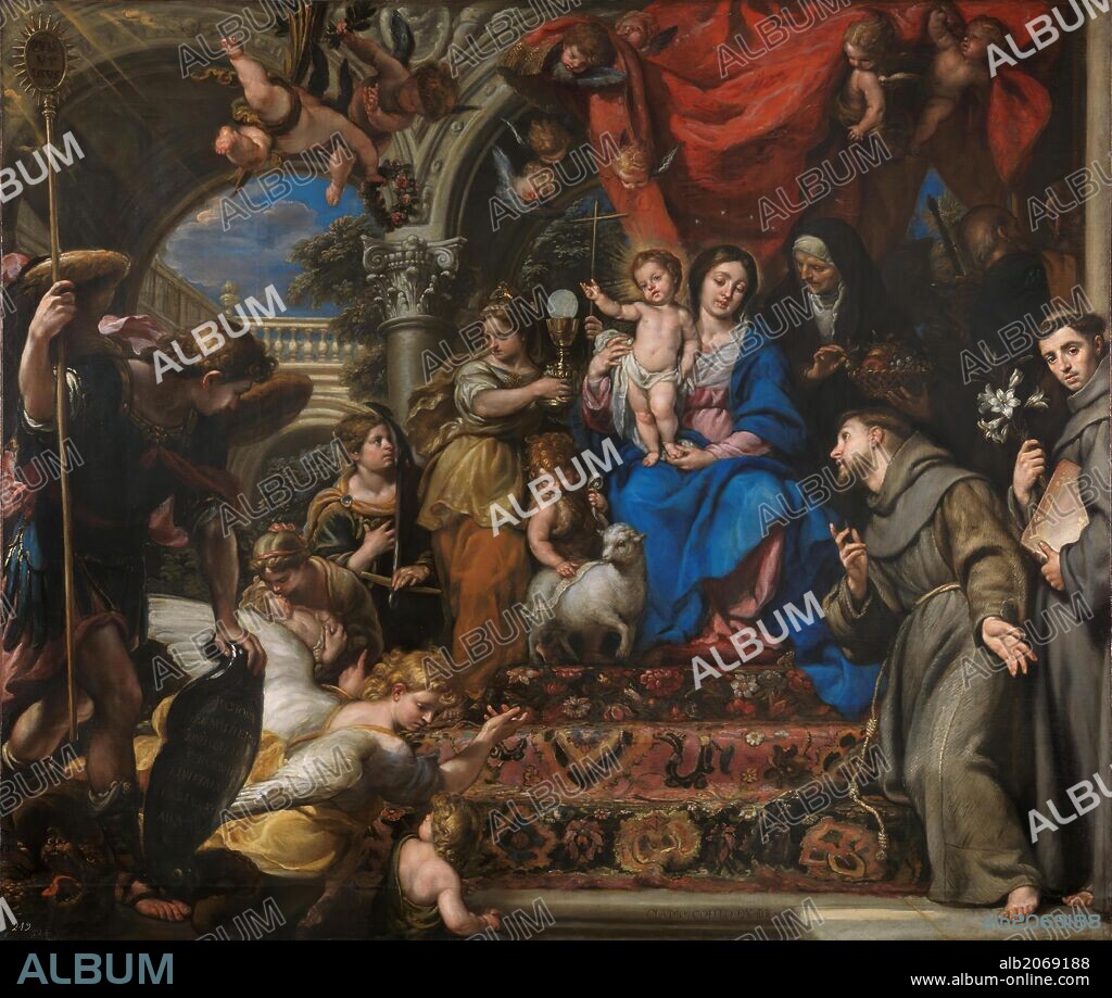 Claudio Coello / 'La Virgen con el Niño entre las Virtudes Teologales y santos', 1669, Spanish School, Oil on canvas, 232 cm x 273 cm, P00660.