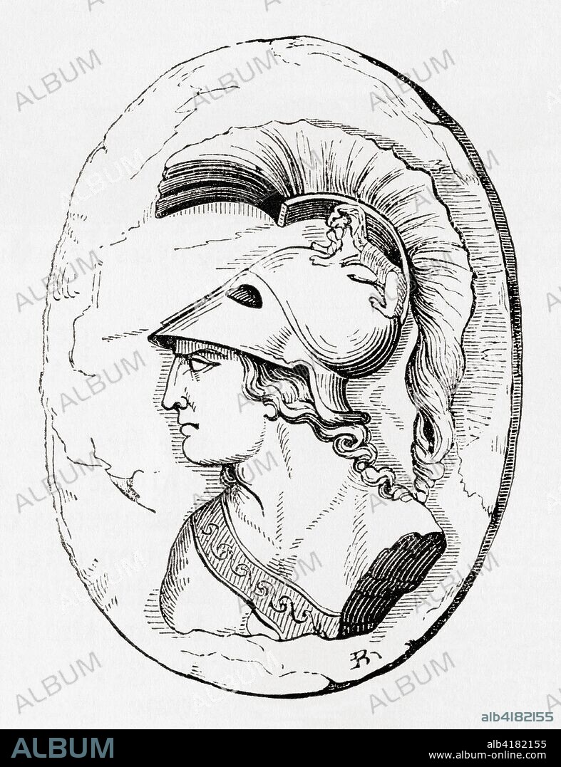Alcibiades, son of Cleinias, c. 450-404 BC.  Prominent Athenian statesman, orator and general. After an ancient sculpture.  From Ward and Lock's Illustrated History of the World, published c.1882.