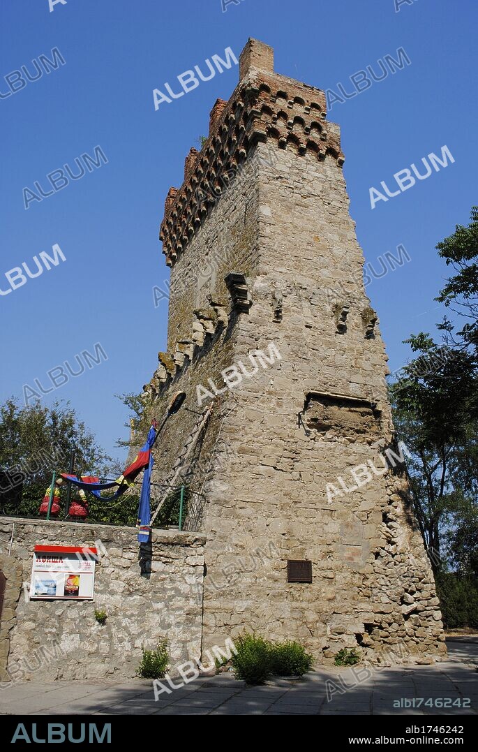 Ukraine. Autonomous Republic of Crimea. Feodosiya. Genoese Fortress. Saint Konstantin Tower. 14th century. Restored later.