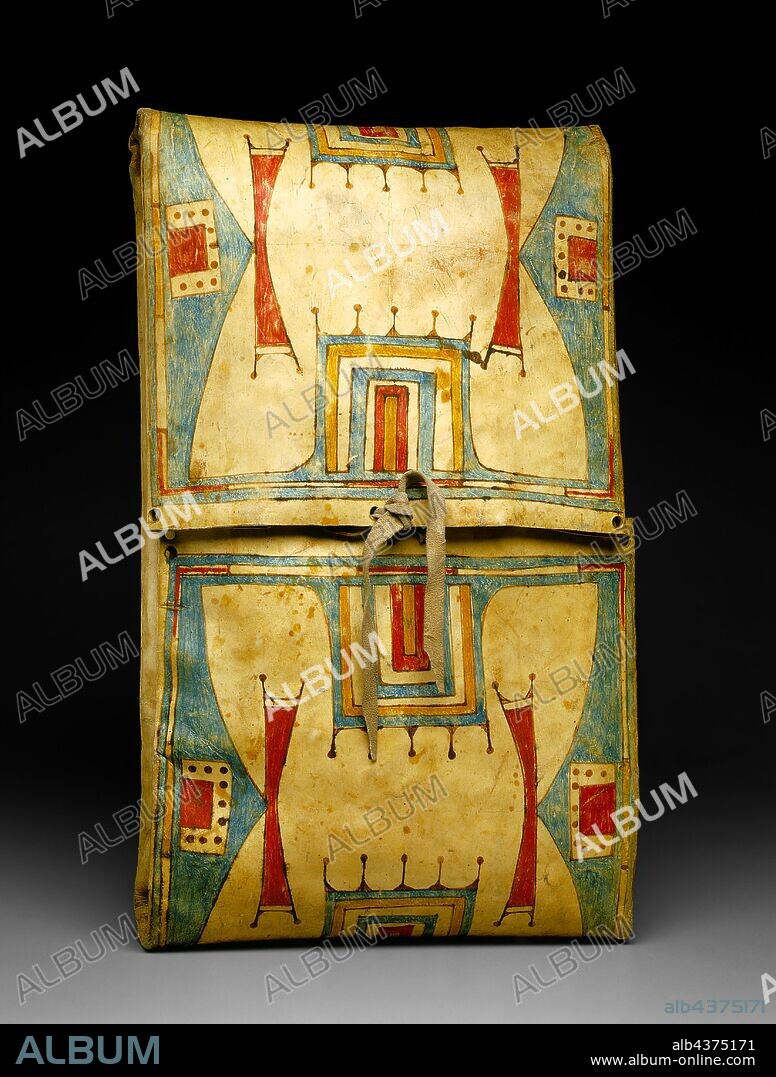 Cheyenne, Native American, Parfleche, ca. 1875, painted rawhide, Overall:  26 7/8 × 15 5/8 × 4 3/4 inches (68.3 × 39.7 × 12.1 cm). - Album alb4375171