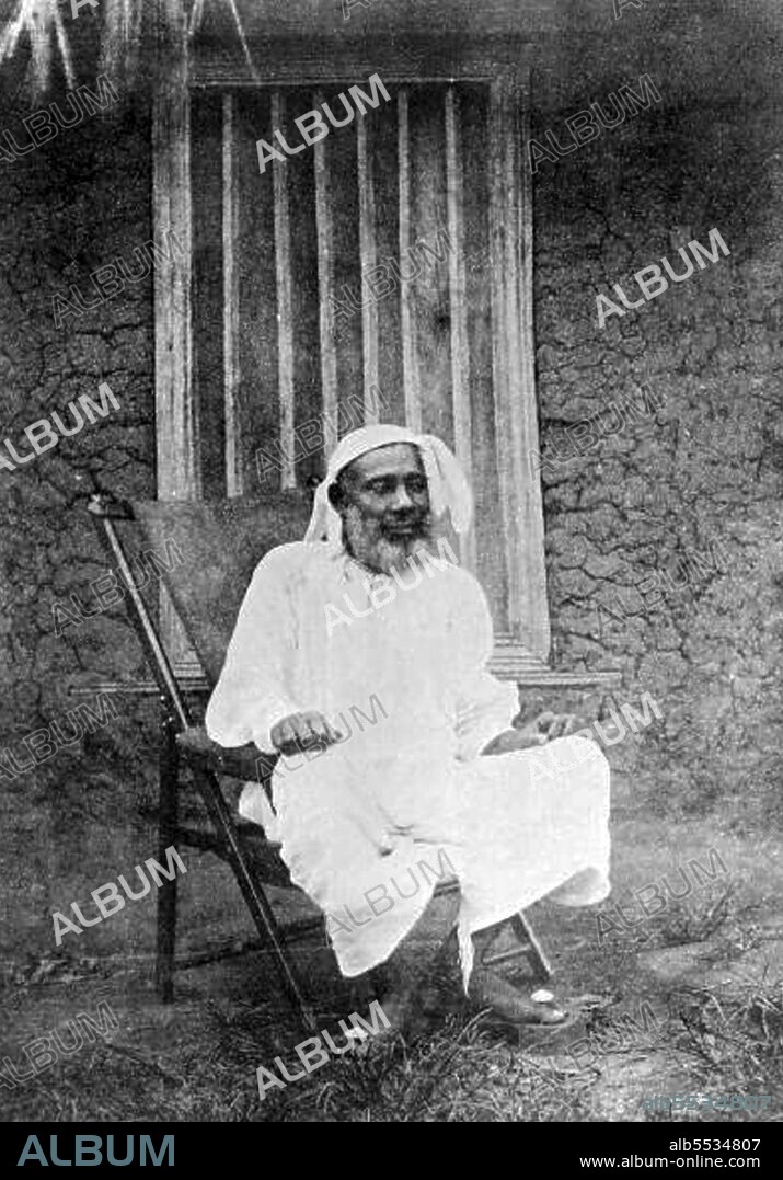 Tippu Tip or Tib (1837 – June 14, 1905), real name Hamad bin Mu?ammad bin Jumah bin Rajab bin Mu?ammad bin Sa‘id al-Murghabi, (Arabic: ??? ?? ???? ?? ???? ?? ??? ?? ???? ?? ???? ????????), was a Swahili-Zanzibari trader. He was famously known by the natives of East Africa as Tippu Tib after the sounds that his many guns made. A notorious slave trader, plantation owner and governor, who worked for a succession of sultans of Zanzibar, he led many trading expeditions into Central Africa, involving the slave trade and ivory trade. He constructed profitable trading posts that reached deep into Central Africa. He built himself a trading empire that he then translated into clove plantations on Zanzibar. Abdul Sheriff reported that when he left for his twelve years of empire building on the mainland, he had no plantations of his own. However, by 1895, he had acquired 'seven shambas [plantations] and 10,000 slaves'. His mother, Bint Habib bin Bushir, was a Muscat Arab of the ruling class. His father and paternal grandfather were coastal Swahili who had taken part in the earliest trading expeditions to the interior. He met and helped several famous western explorers of the African continent, including Henry Morton Stanley. Between 1884 and 1887, El Murgebi claimed the Eastern Congo for himself and for the Sultan of Zanzibar, Bargash bin Said el Busaidi. In spite of his position as protector of Zanzibar's interests in Congo, he managed to maintain good relations with the Europeans. Around 1890/91, he returned to Zanzibar where he retired. He wrote his autobiography, which is the first example of this literary genre in Swahili. El Murgebi wrote his autobiography in Swahili in Arabic script. Dr. Heinrich Brode, who knew him in Zanzibar, transcribed the manuscript into Roman script and translated it into German. It was subsequently translated into English and published in Britain in 1907. He died June 13, 1905, of malaria (according to Brode) in his home in Stone Town, the main town on the island of Zanzibar.