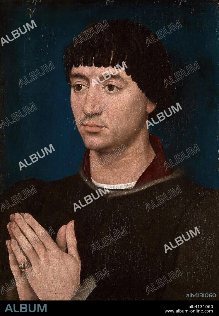 Portrait of Jean Gros. Rogier van der Weyden and Workshop; Netherlandish, c. 1399-1464. Date: 1460-1464. Dimensions: 15 3/16 × 11 3/8 in. (38.5 × 28.8 cm); painted surface: 14 3/8 × 10 5/8 in. (36.5 × 27 cm); reverse: 15 3/8 × 11 3/8 in. (39 × 28.8 cm); reverse painted surface: 14 1/2 × 10 1/2 in. (36.8 × 26.7 cm). Oil on panel. Origin: Flanders.