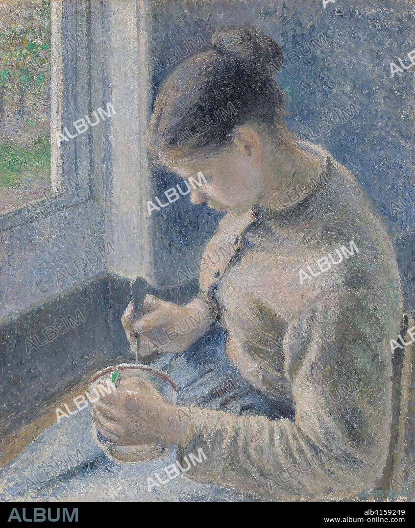 Young Peasant Having Her Coffee. Camille Pissarro; French, 1830-1903. Date: 1881. Dimensions: 65.3 × 54.8 cm (25 11/16 × 21 9/16 in.). Oil on canvas. Origin: France.