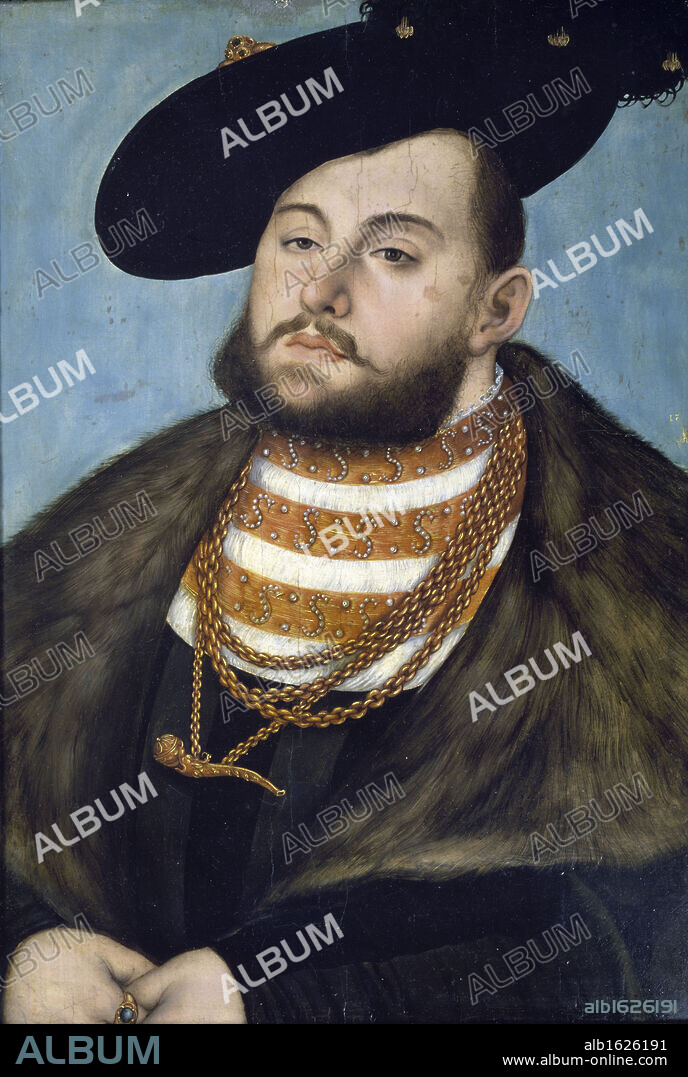 LUCAS CRANACH L'ANCIEN. Portrait de Jean-Frederic le Magnanime by Lucas Cranachthe Elder, (1472-1553), France, Paris, Musee du Louvre.