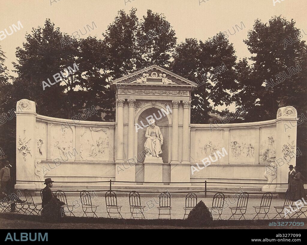 Monument to Franz Grillparzer in the Volksgarten in Vienna Austria, M. Frankenstein & Co., Michael Frankenstein, 1850 - 1900.