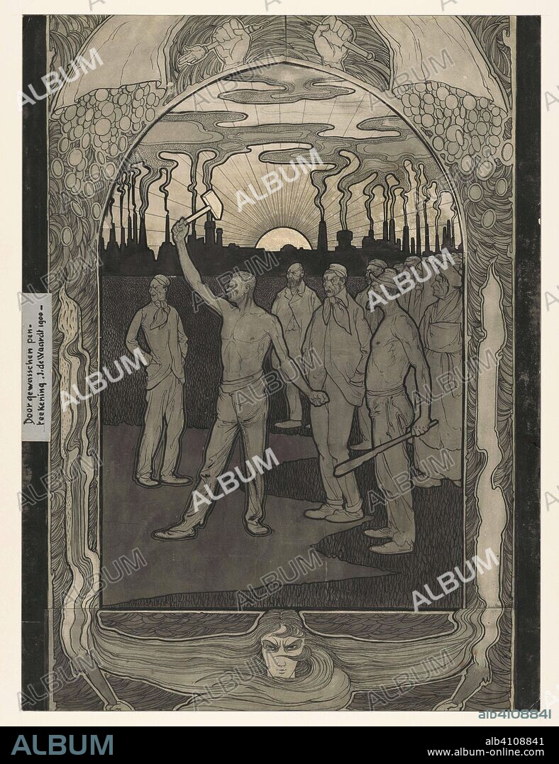 Proletarians of all countries unite you. Draughtsman: Jan de Waardt. Dating: 1900. Place: Netherlands. Measurements: h 64.8 cm × w 48.3 cm.